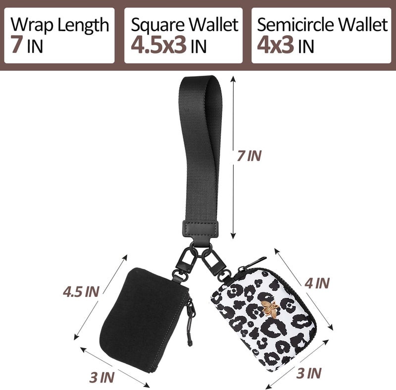 COOLANS Mini Wristlet Wallets Dual Pouch,Around Wristlet Handbag Wallet for Women Zip Cards Holder,Wristlet Bracelet Purse - Image 3